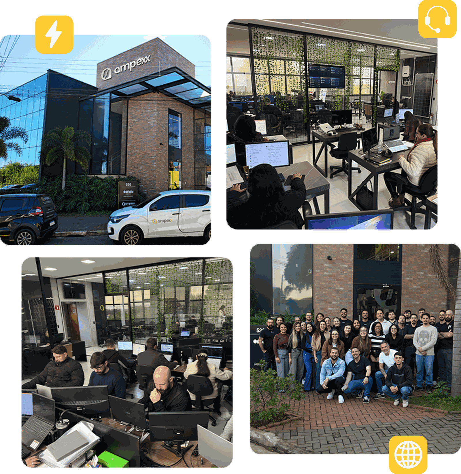 Sede, operação e equipe do Grupo Ampexx